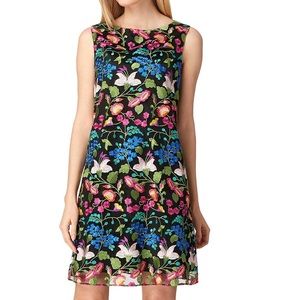 Tahari Floral Embroidered Trapeze Dress